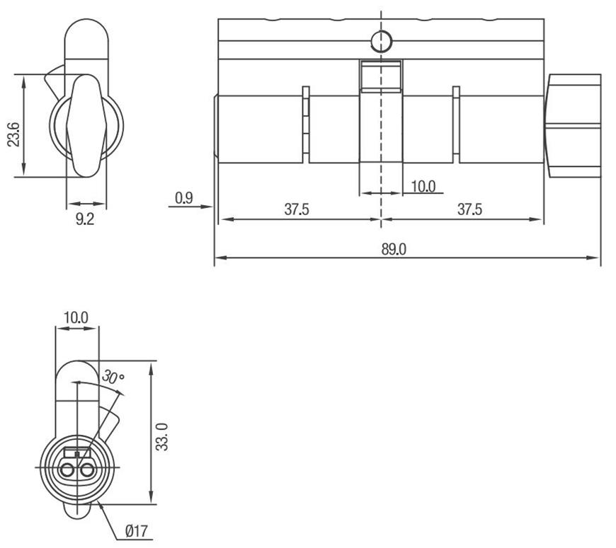 Euro Single Cylinder Drawing