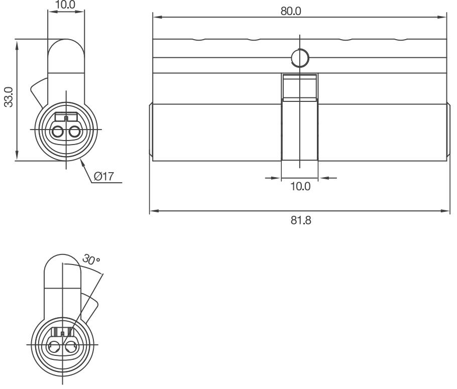 Euro Double Cylinder Drawing